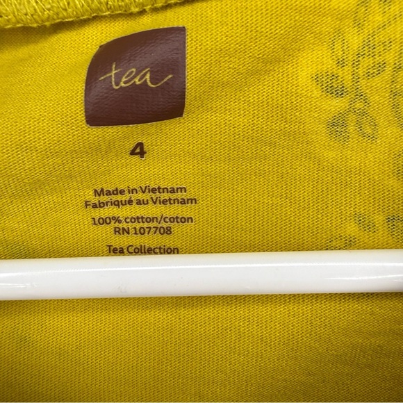 Tea Collection Bright Yellow Dress with Animal Print Size 4 GUC - Picture 2 of 6